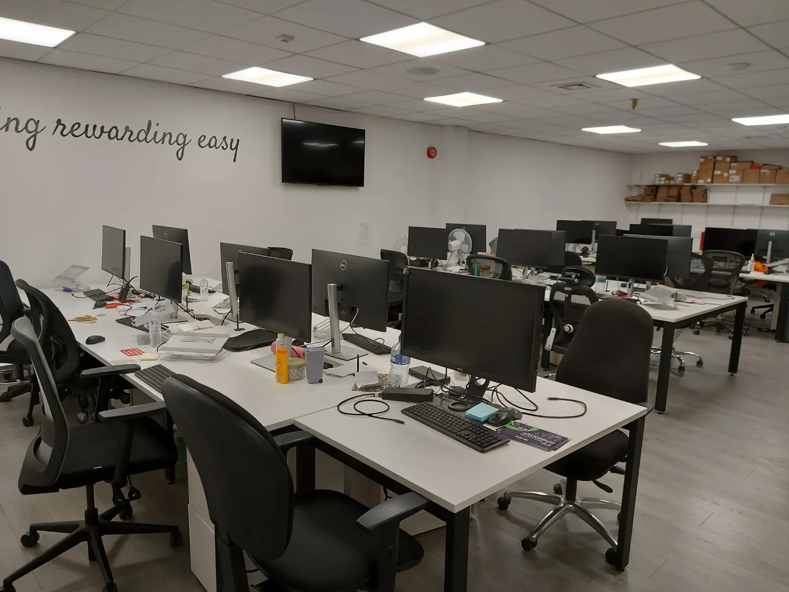 Open-plan office desks cleaned by 5 Star Cleaning Services